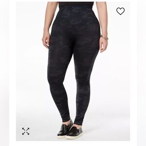 Spanx Look At Me Now High Waisted Seamless Black Camo Leggings Plus Sz 1…